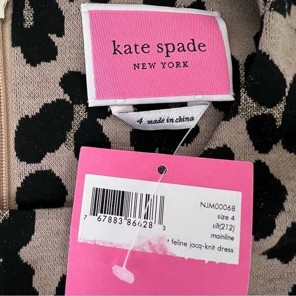 NWT KATE SPADE - Forest Feline Jacquard Animal Print Dress Size 4 - Picture 11 of 16